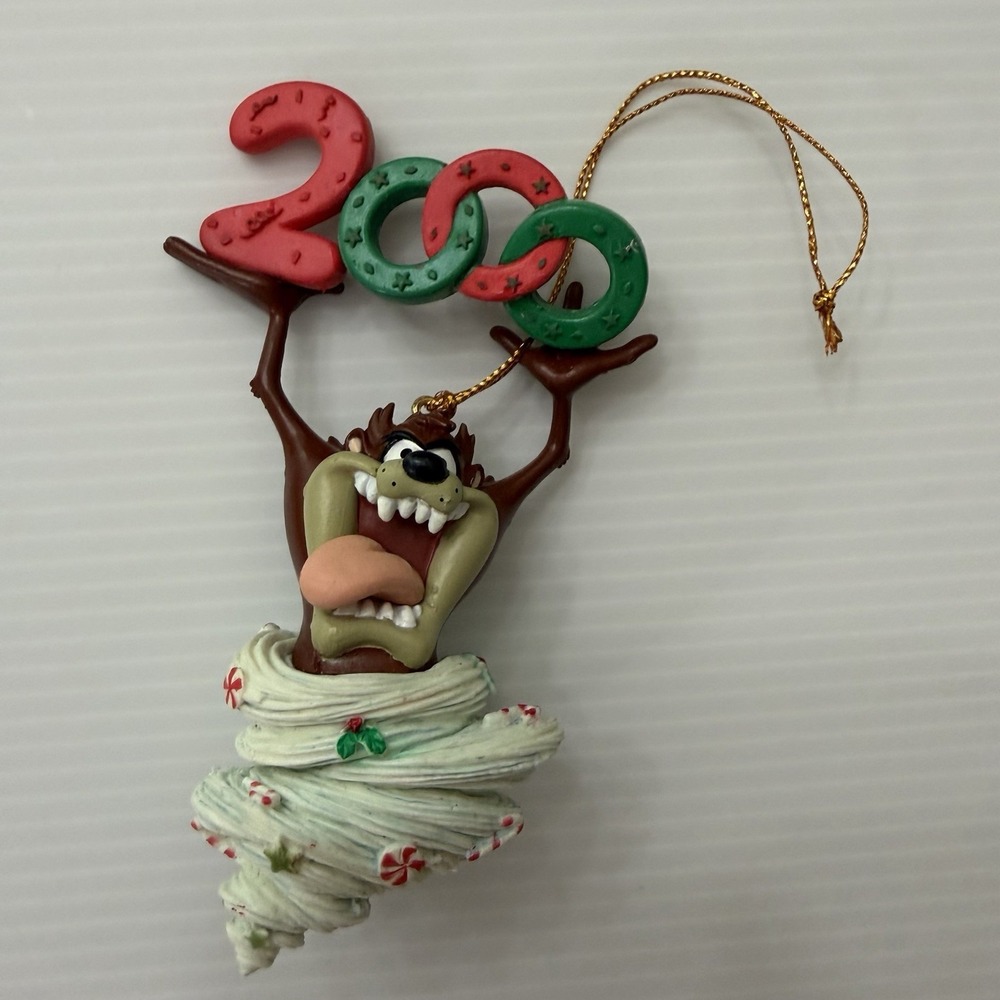 Warner Bros Taz Tasmanian Devil 2000 Christmas Ornament Decoration Y2K Looney